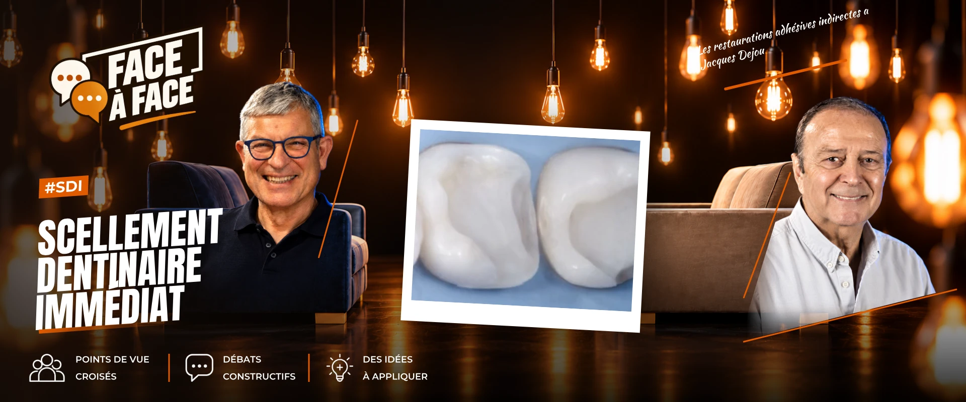 Scellement dentinaire immédiat (Face à Face, saison 1 épisode 24) : Les conférenciers expliquent l'importance de ce processus pour protéger la pulpe…