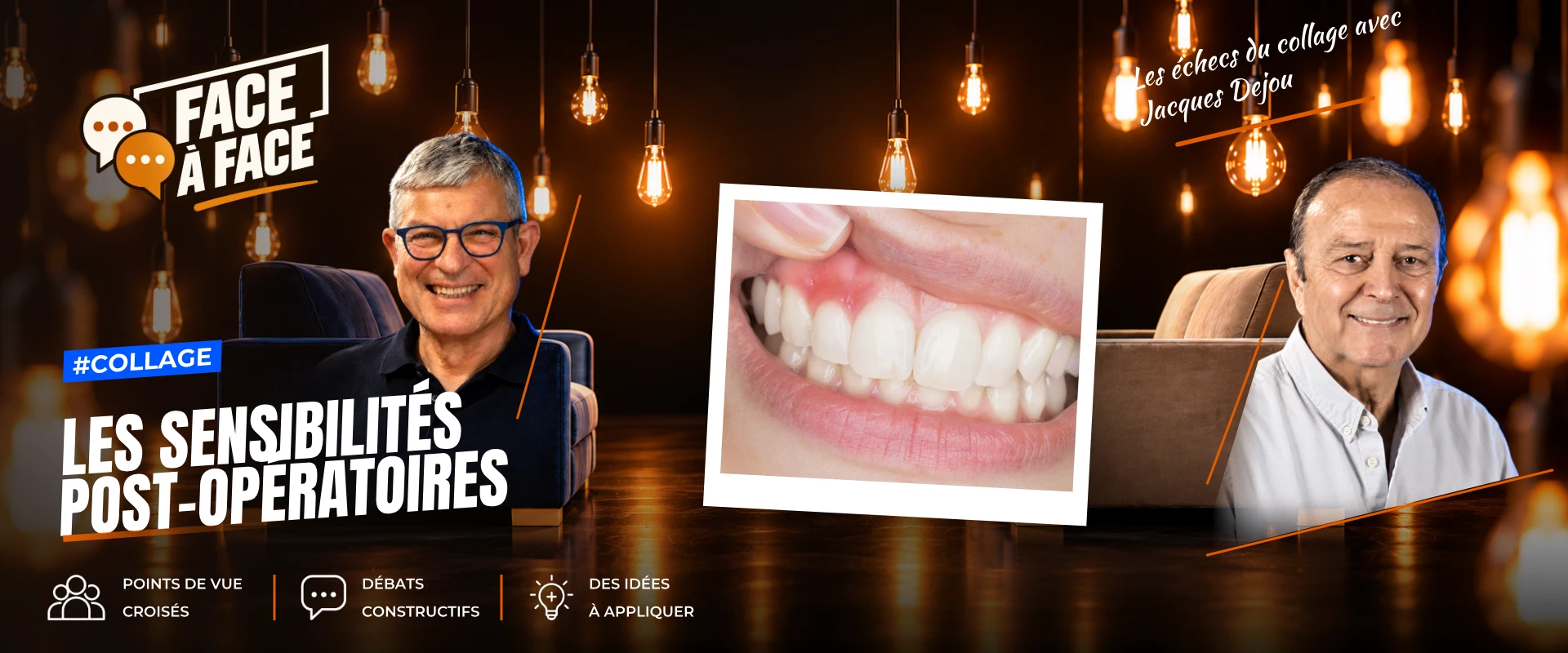 Les sensibilités post-opératoires (Face à Face, saison 1 épisode 27) : Dans cette vidéo, Les DrJacques DEJOU et André FAUCHER abordent les causes…
